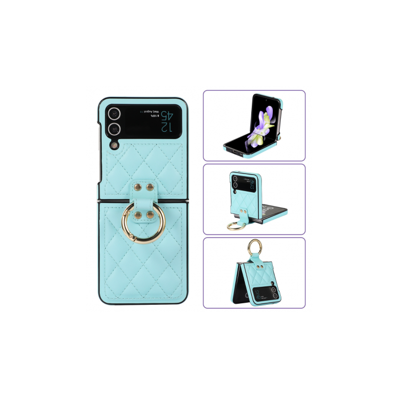 Coque Protection - Samsung Galazy Z Flip - Bleu Turquoise Effet Matelassé — ECO · Smarty Paris 18e